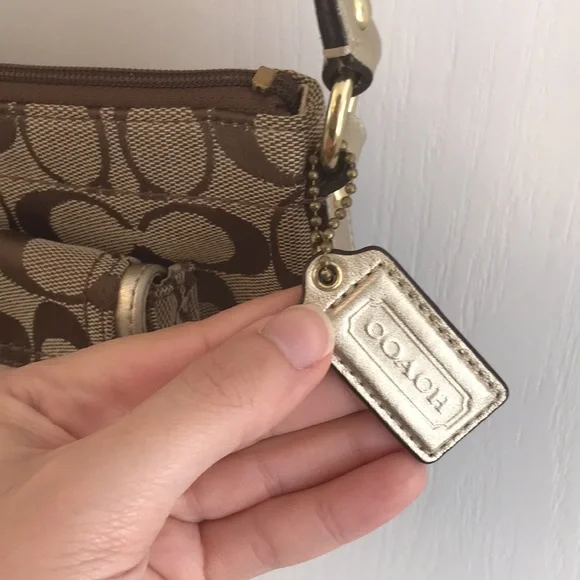 Coach Brown / Tan Signature Crossbody Bag - Picture 2 of 13